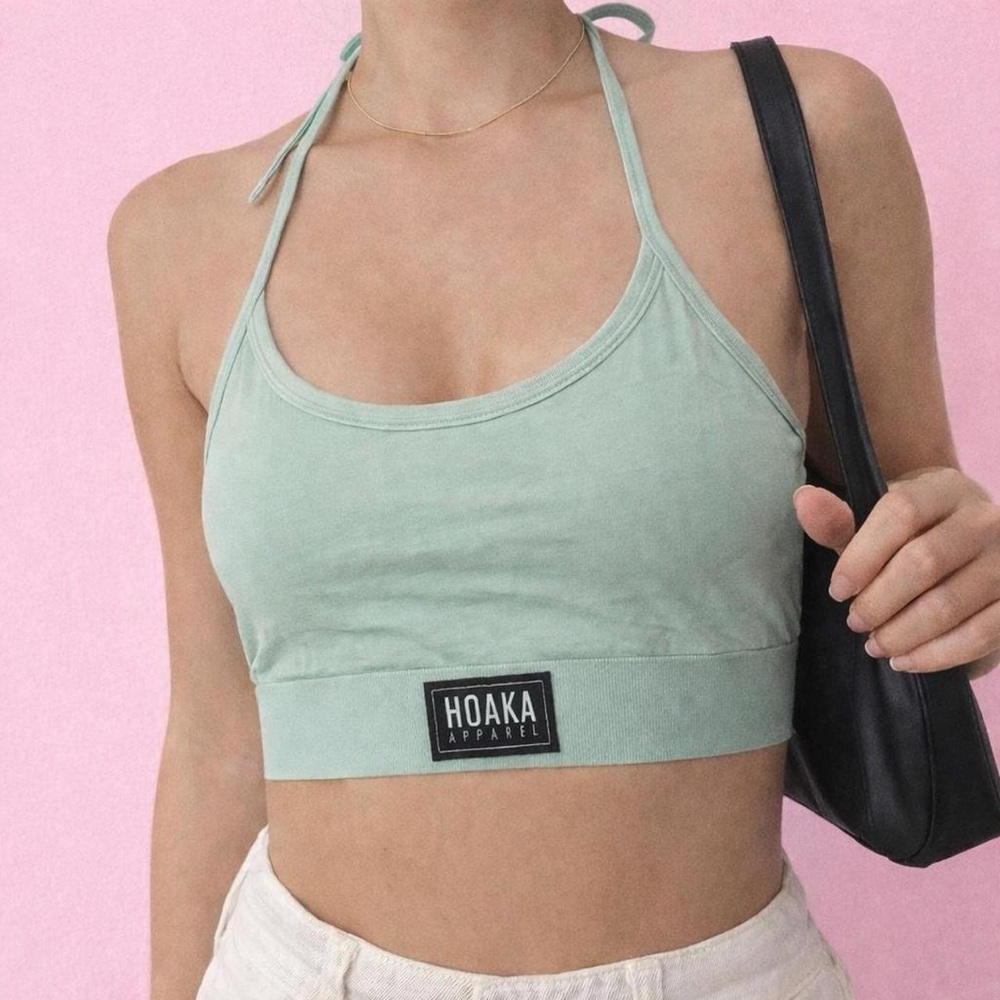 Hoaka Mint Green Halter Crop Top